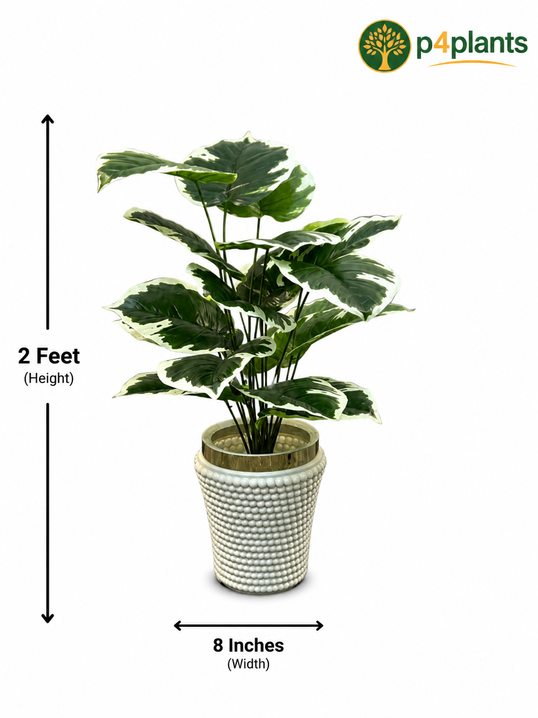 Artificial Variegated Philodendron Bush