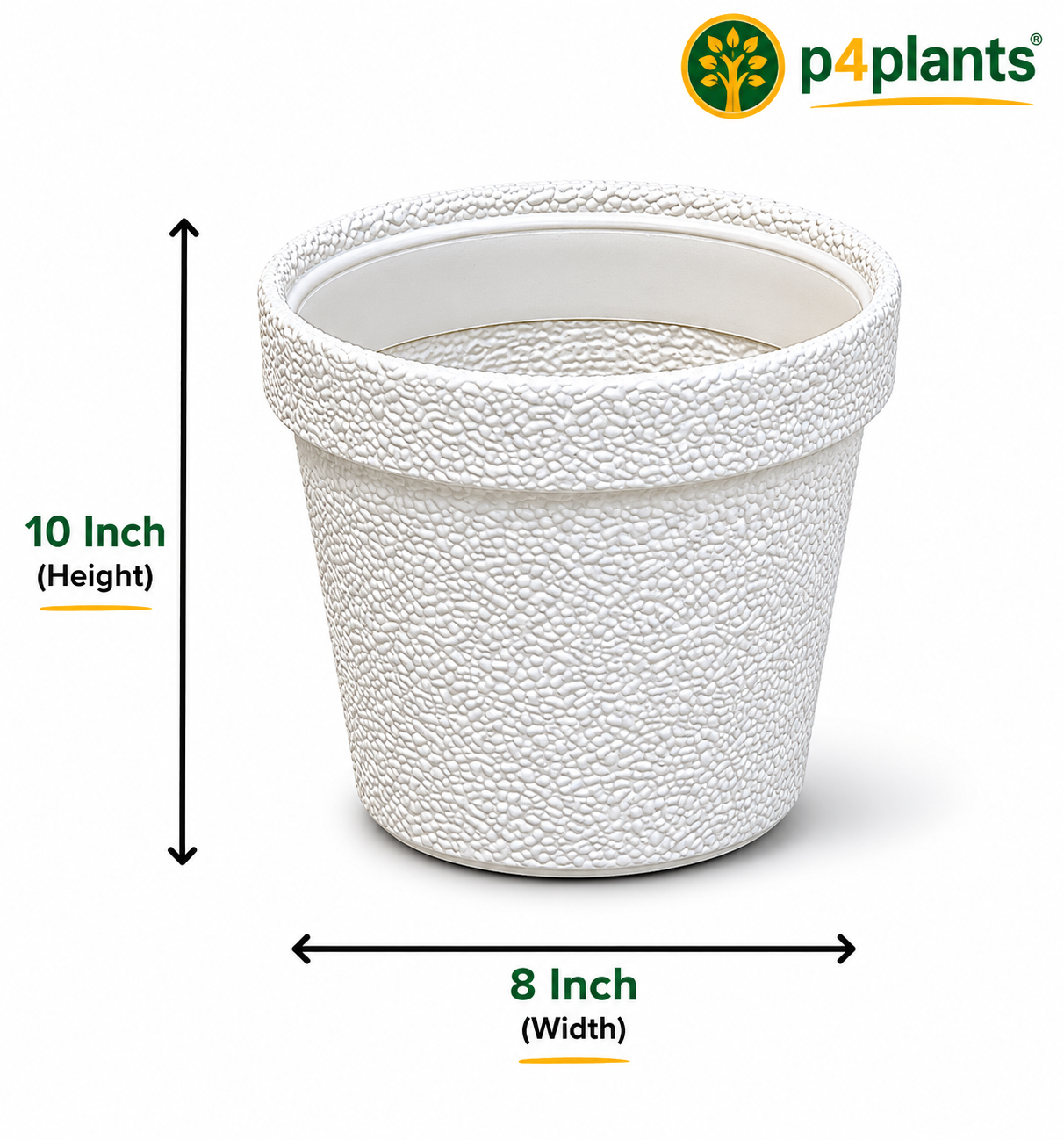 White Pebble Texture Classic Planter